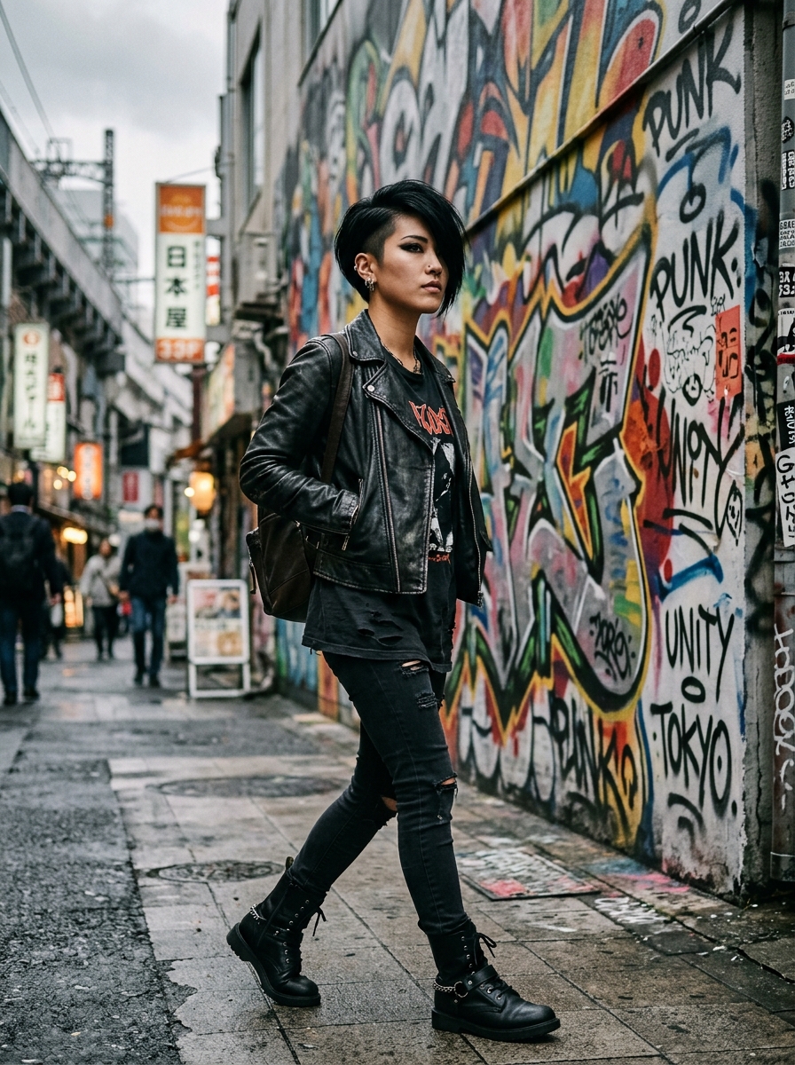 Edgy Punk-Inspired Long Pixie Bob