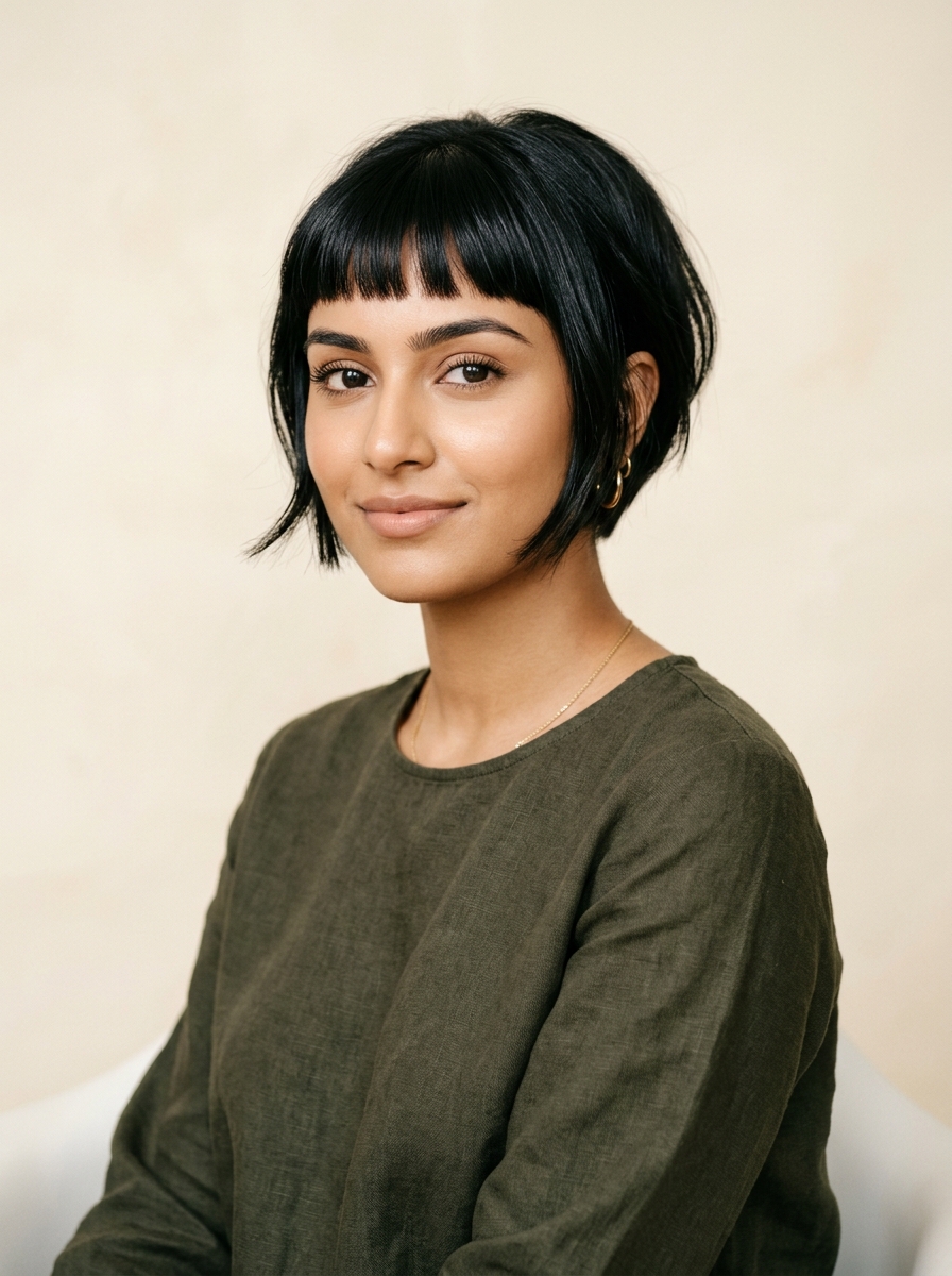 Long Pixie Bob with Micro Bangs