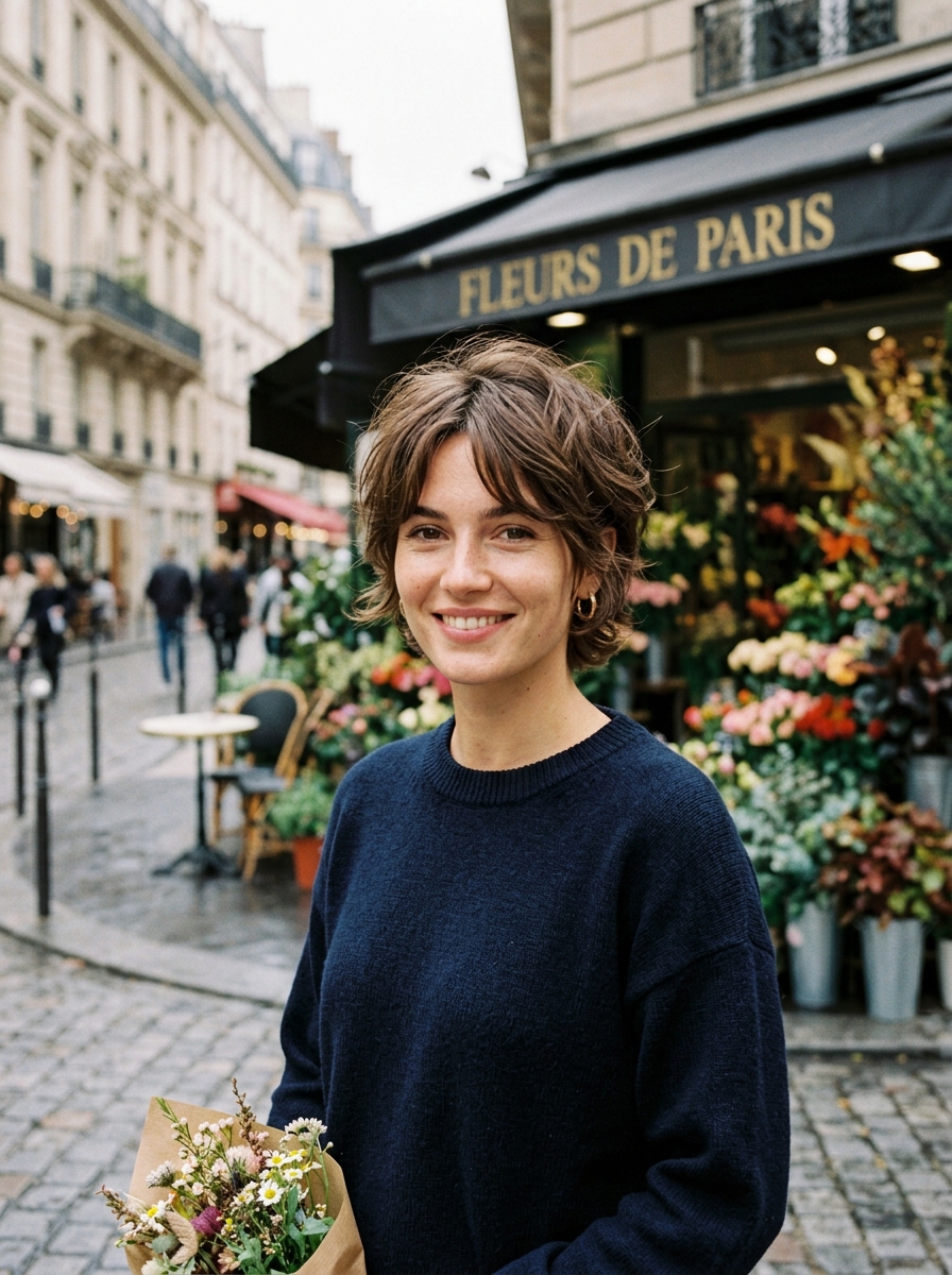 Soft French-Girl Long Pixie Bob