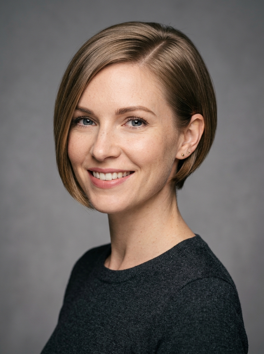 Classic Side-Parted Long Pixie Bob