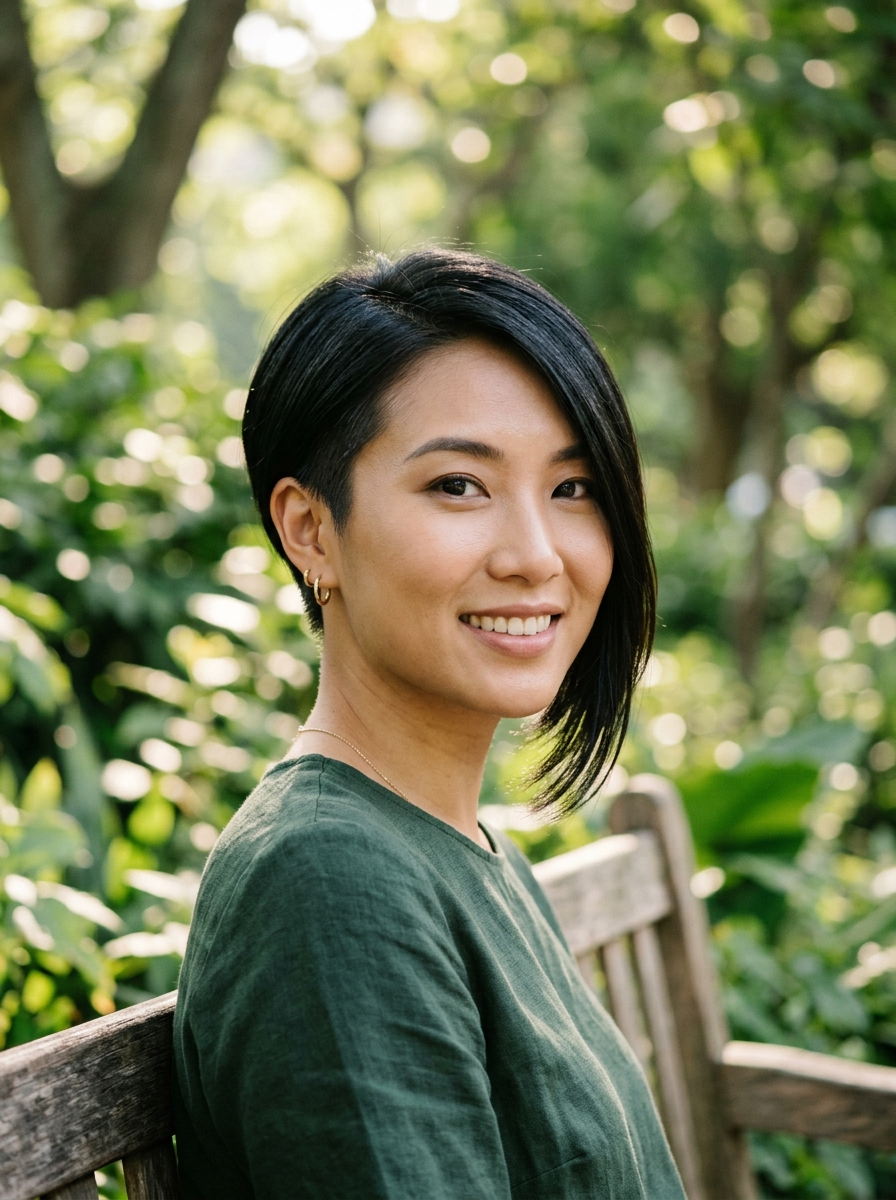 Asymmetric Angled Long Pixie Bob