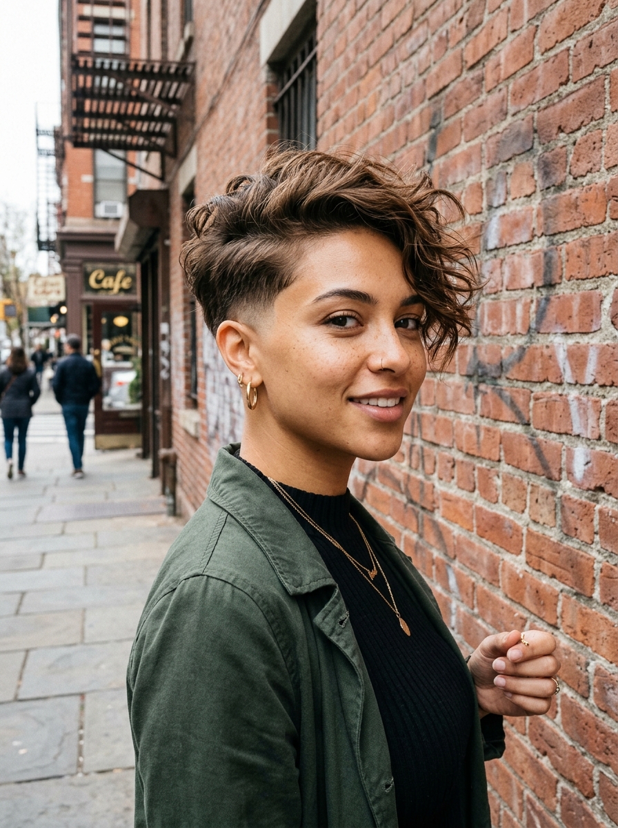 Barbershop Fade Disconnected Pixie Bob