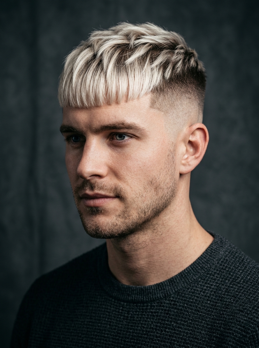 Bleached Crop with Blunt Fringe