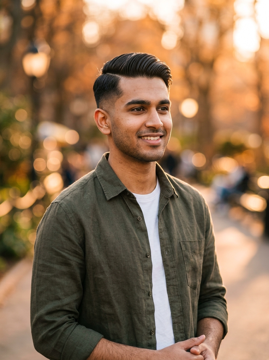 Comb Over with Low Fade
