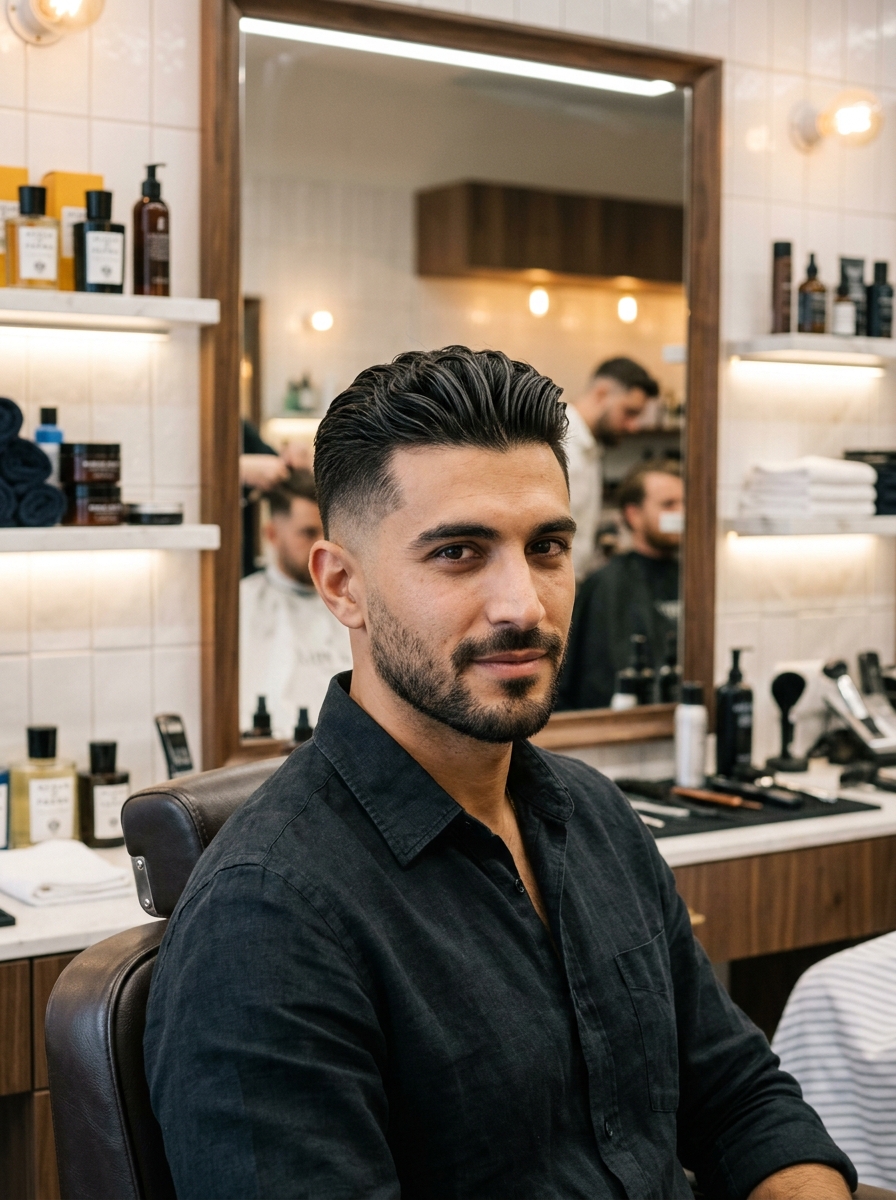 Brushed-Back Undercut with Natural Texture