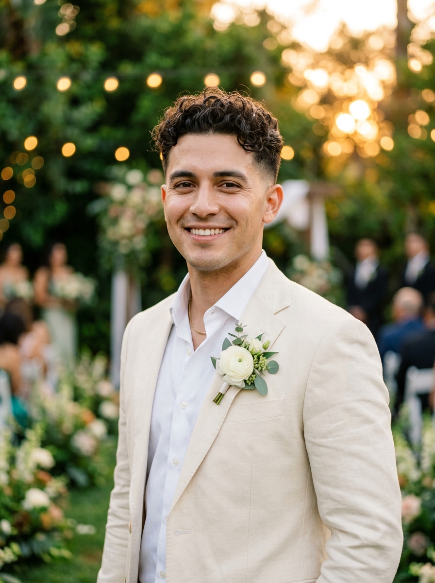 Loose Defined Curls with Low Skin Fade