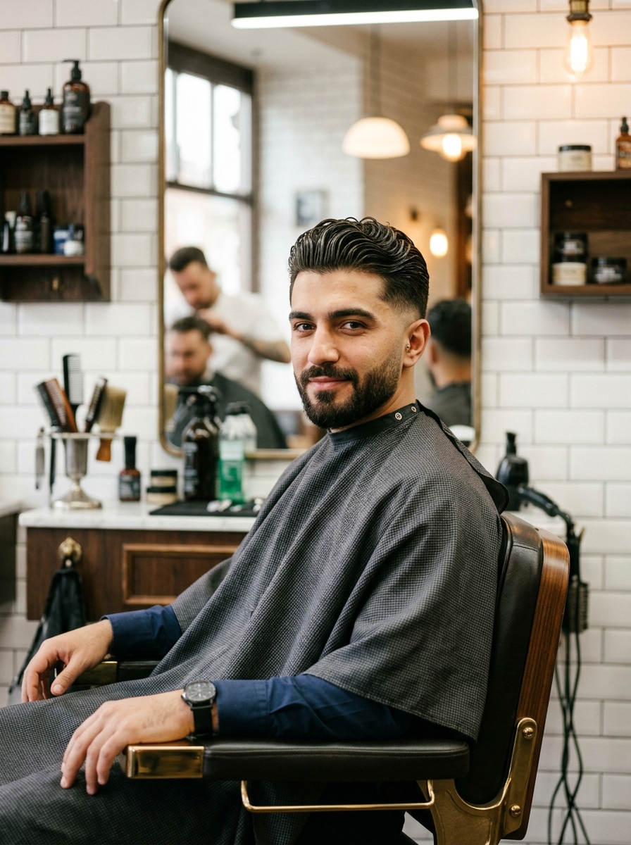 Slicked-Back Waves with Mid Fade