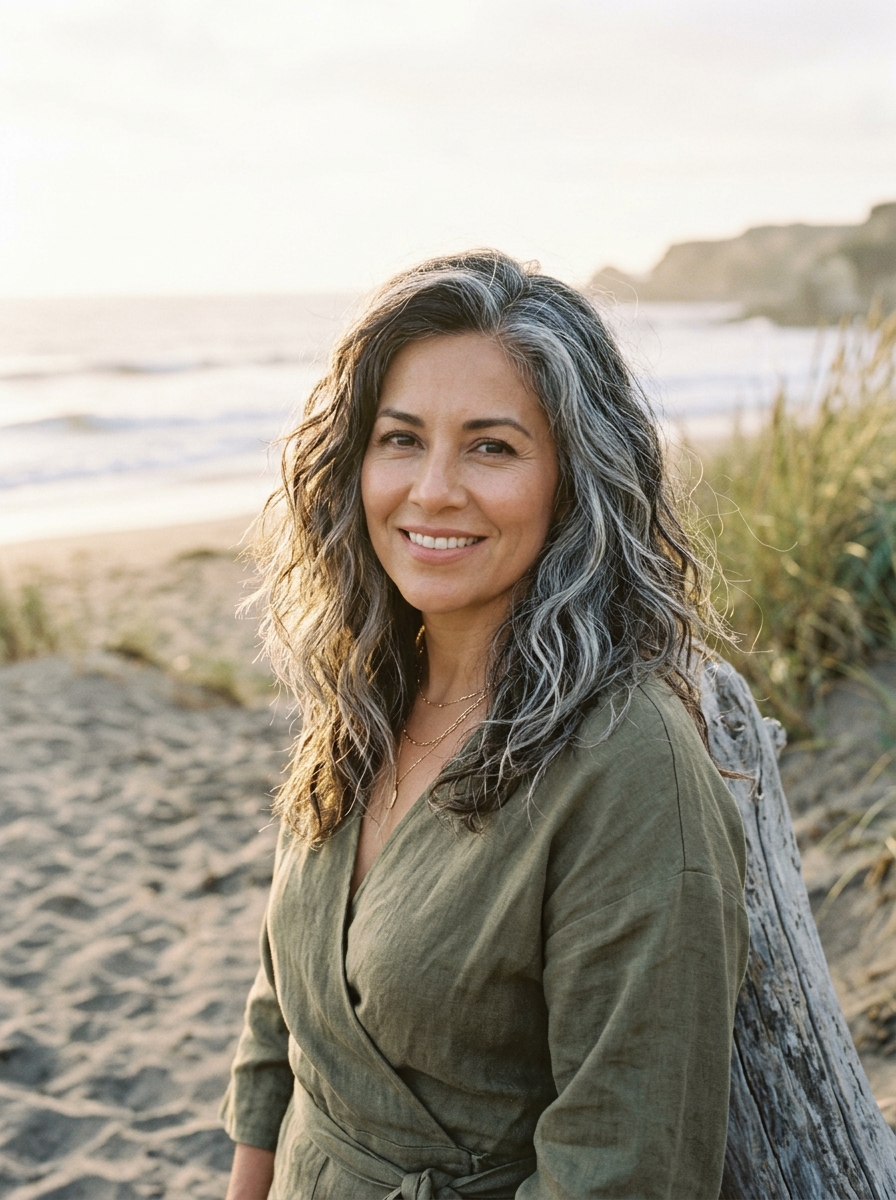 Beachy Salt-and-Pepper Waves
