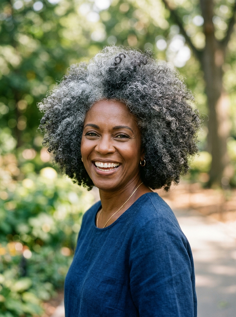 Natural Silver Afro