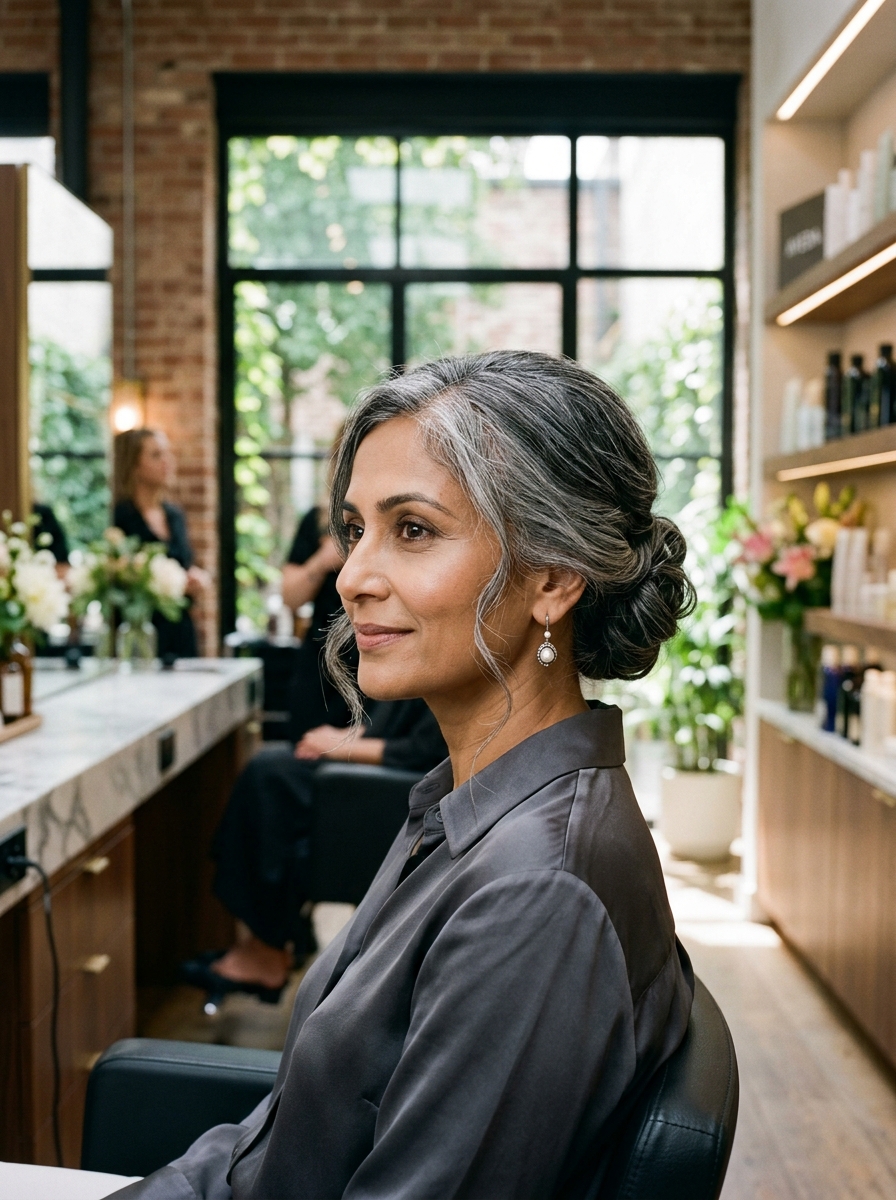 Sophisticated Low Silver Chignon