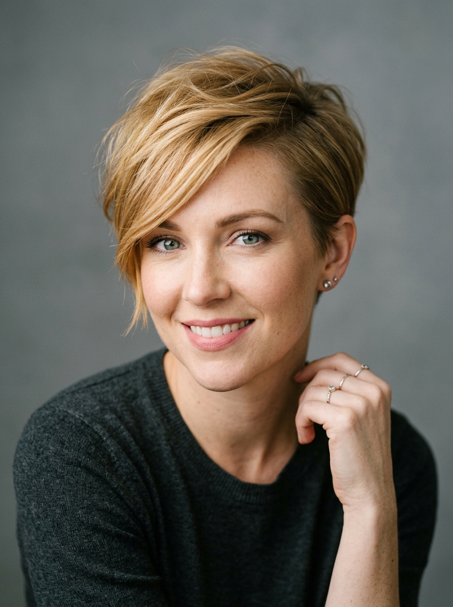 Layered Side-Swept Pixie
