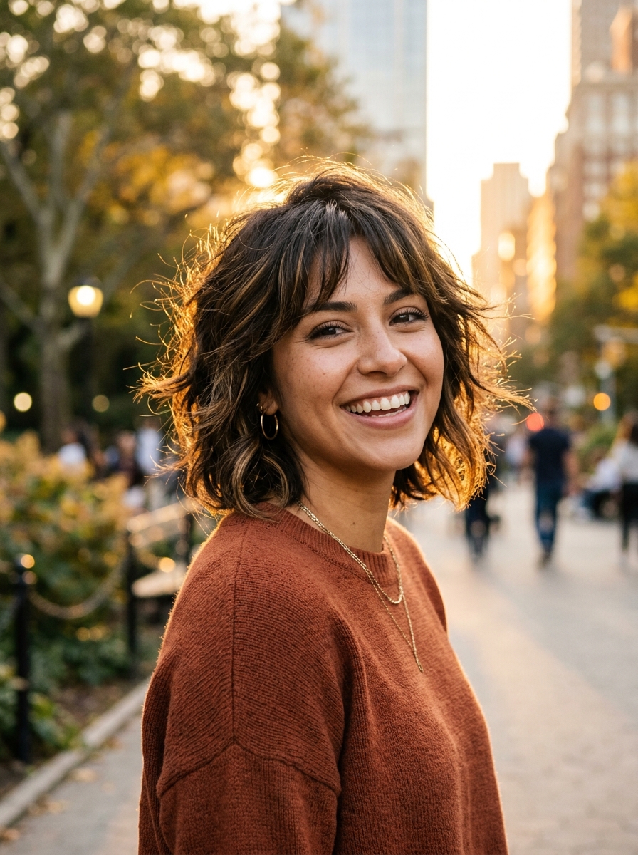 Razored Wolf Cut Bob
