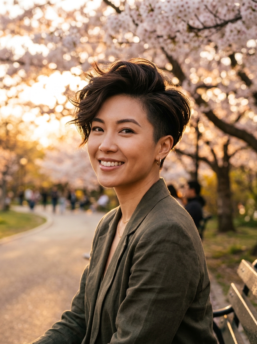 Undercut Pixie with Long Textured Top