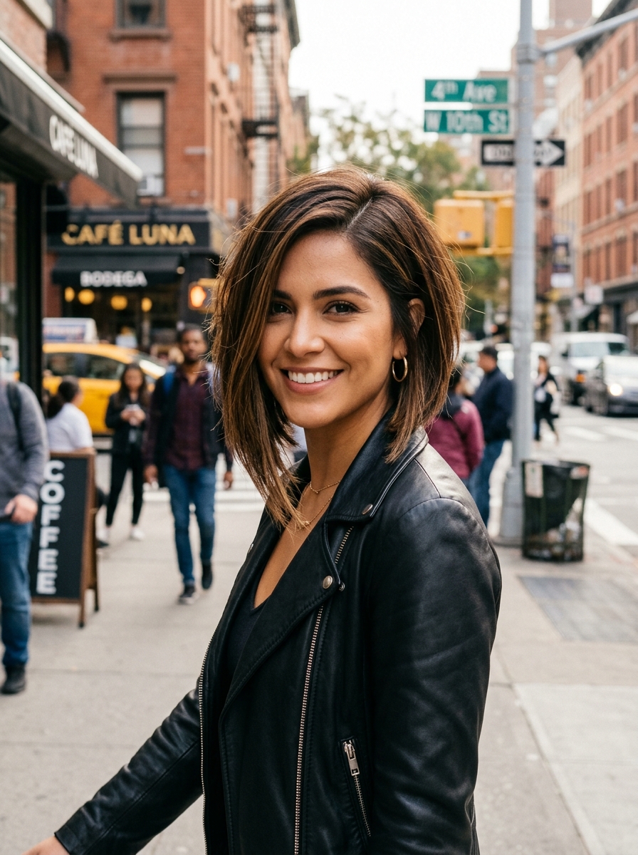 Deep-Part Asymmetrical Angled Bob
