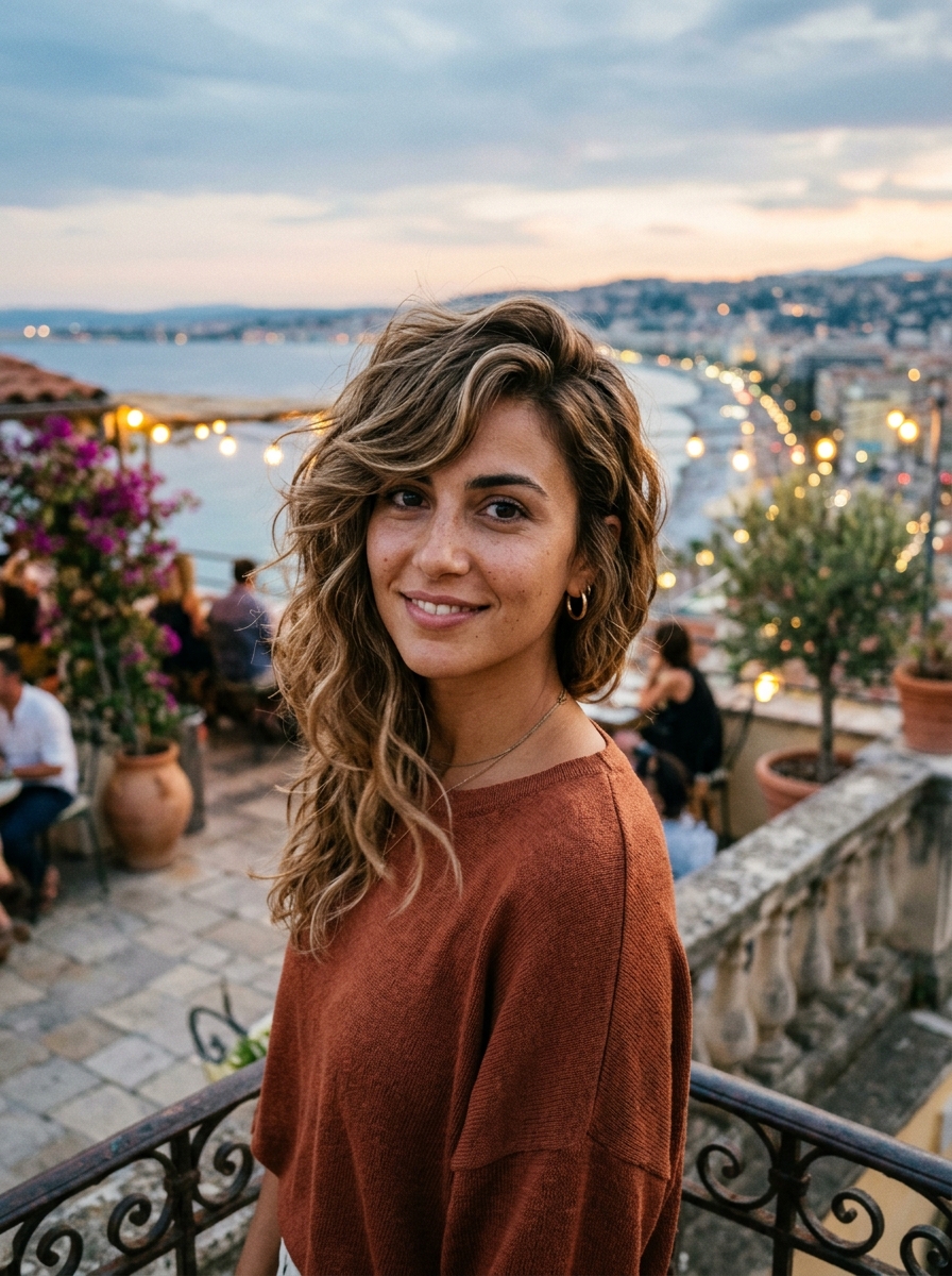 Side-Swept Wavy Women's French Crop