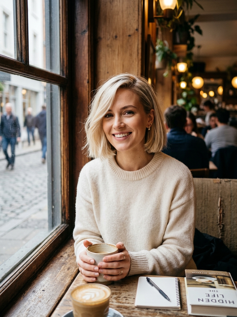 Blunt Chin Bob with Deep Side Part