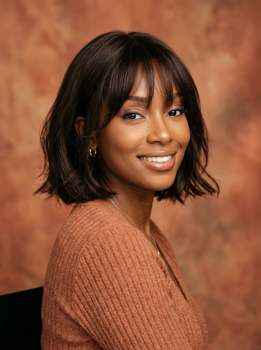 Italian Bob with Soft Fringe