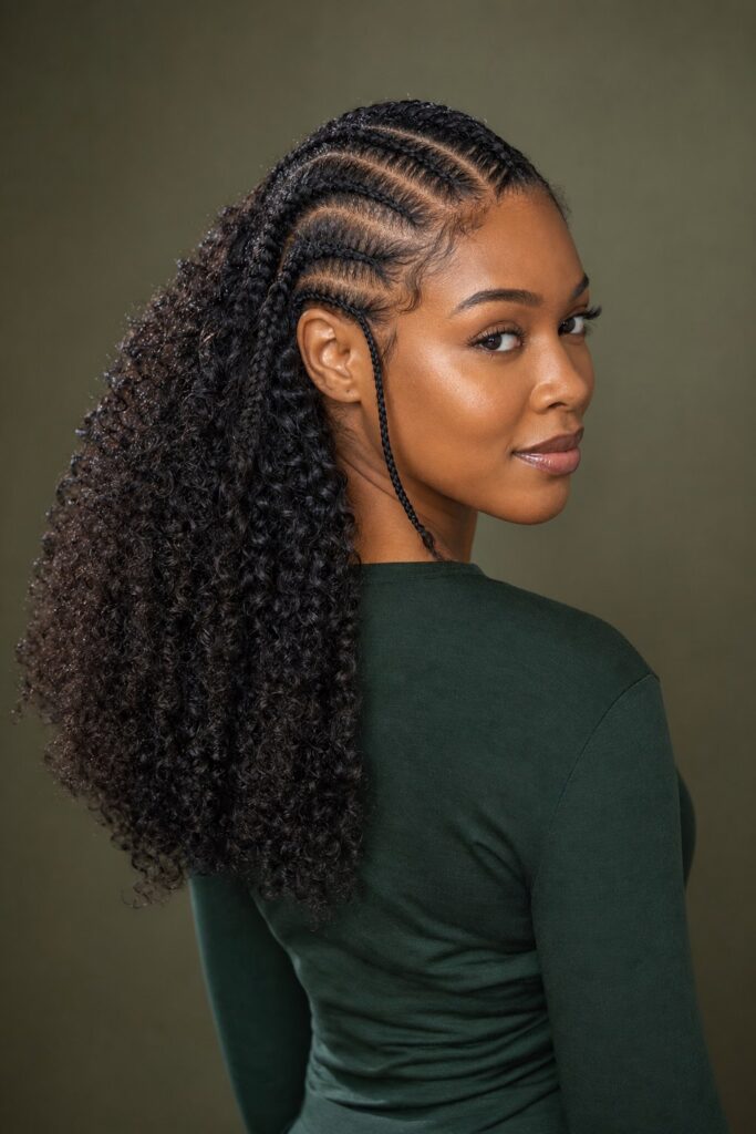 Fulani Braids With Natural Curls