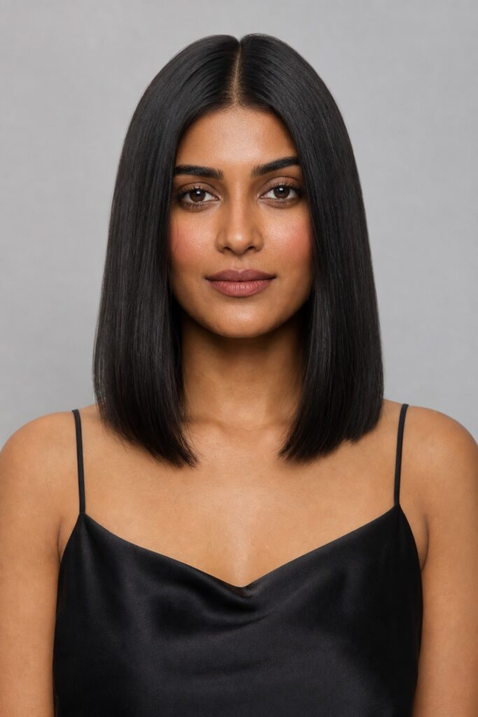 Sleek Center-Parted Lob
