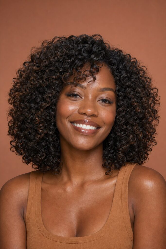 Curly Shoulder-Length Cut