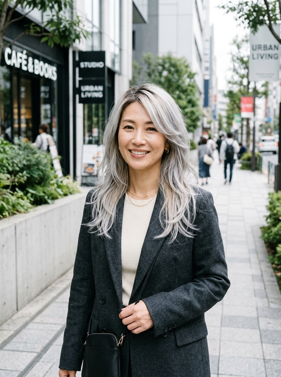 Platinum-to-Silver Ombre Shag