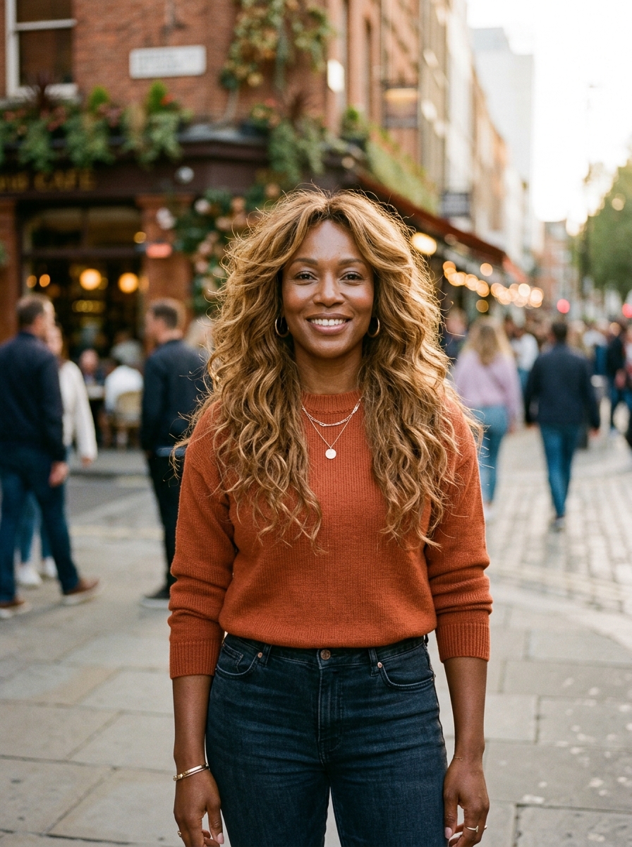 Honey-Caramel Tousled Everyday Shag