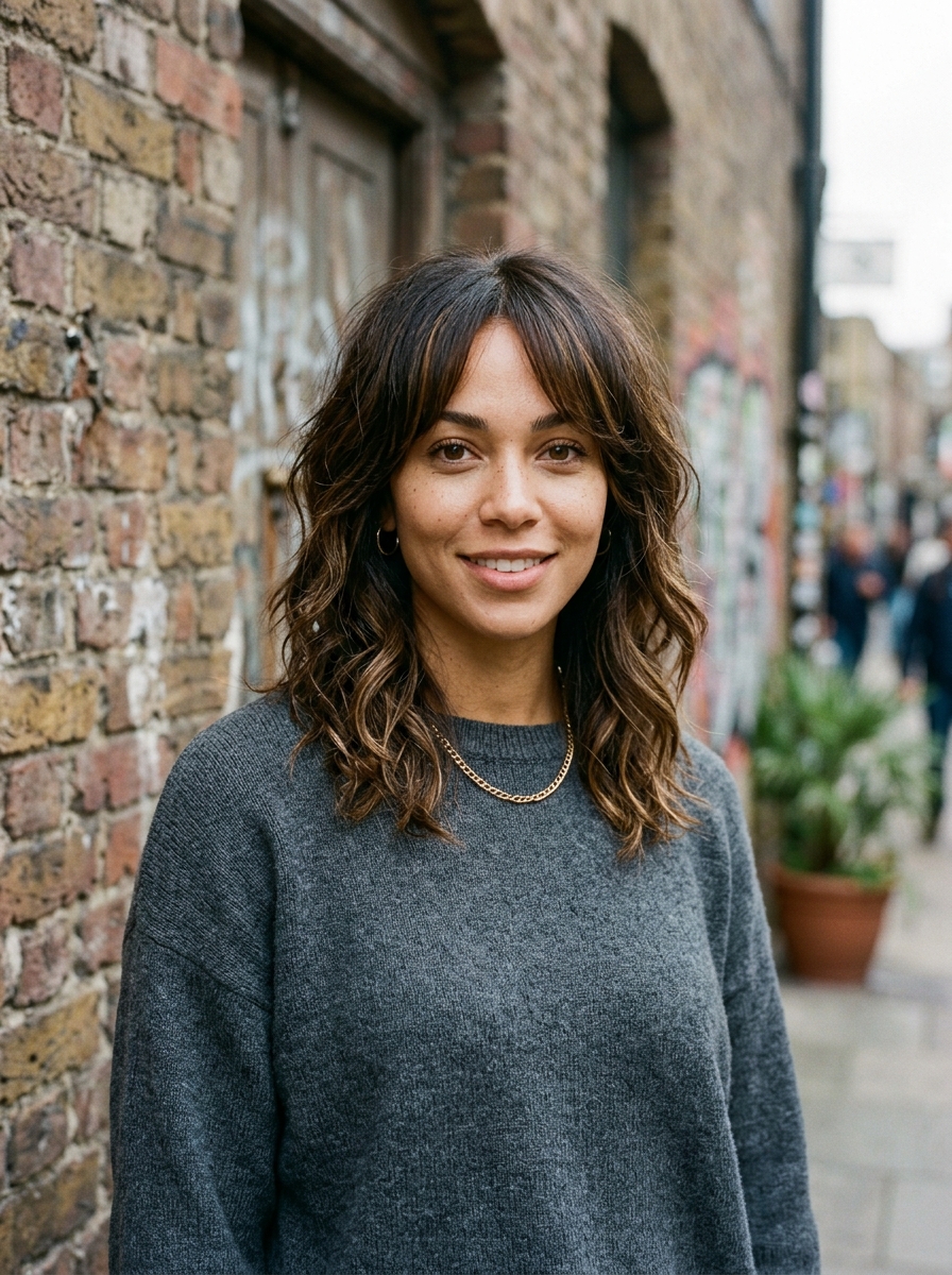 Wispy Side-Swept Bang Shag