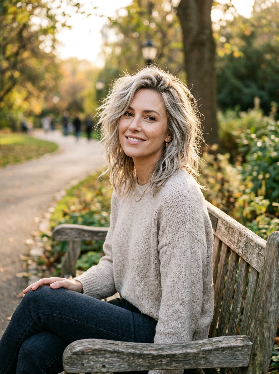 Ash-Blonde Effortless Air-Dry Shag