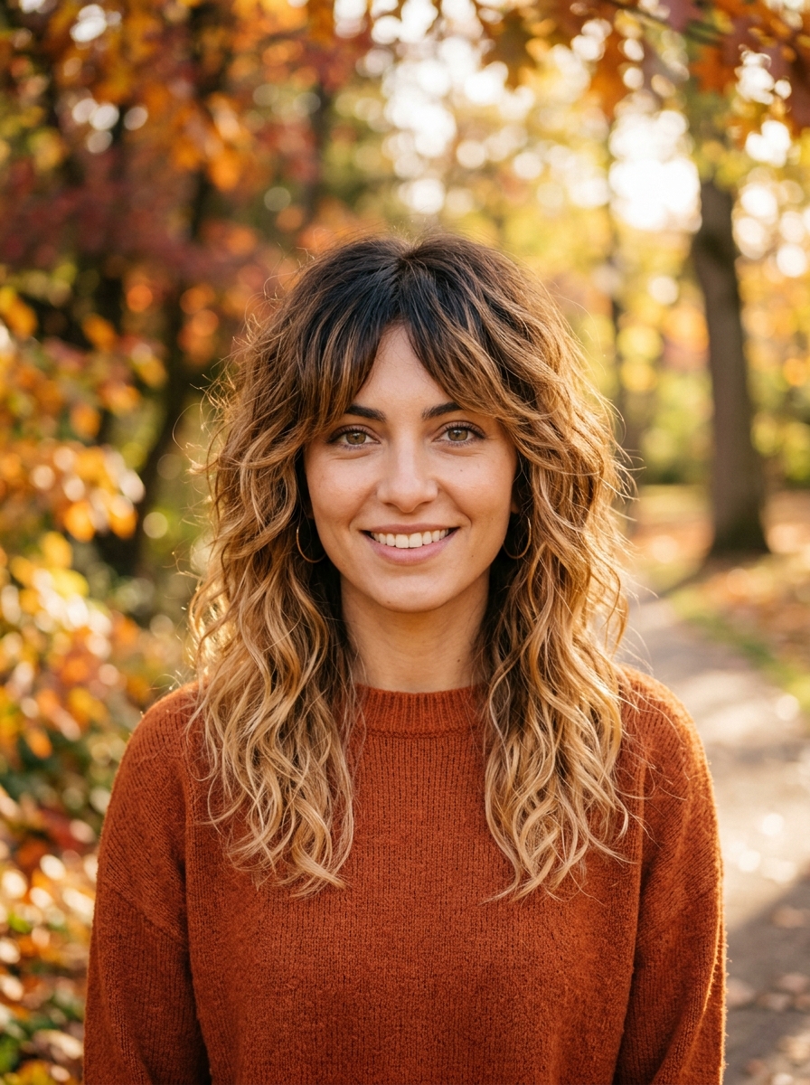Warm Caramel Ombre Shag