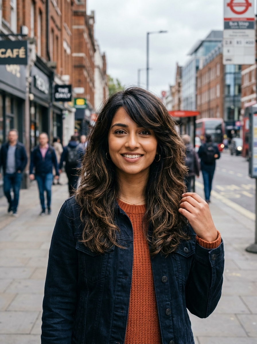 Side-Swept Fringe Shag for Square Faces