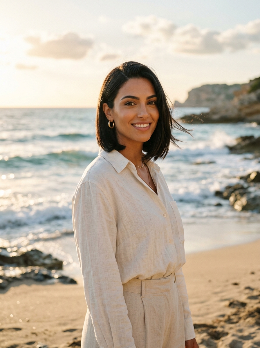Sleek Side-Swept Beach Bob