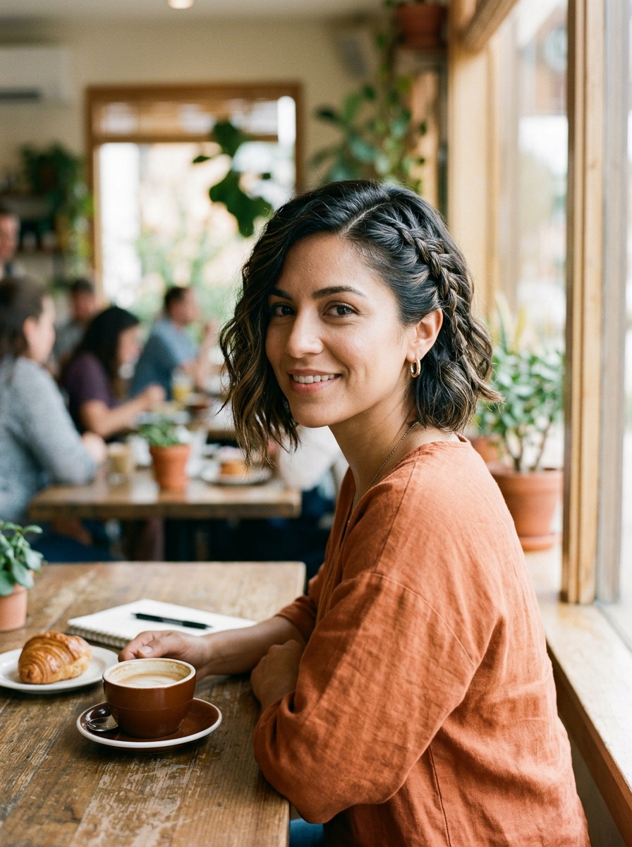 Side-Swept Braided Bob