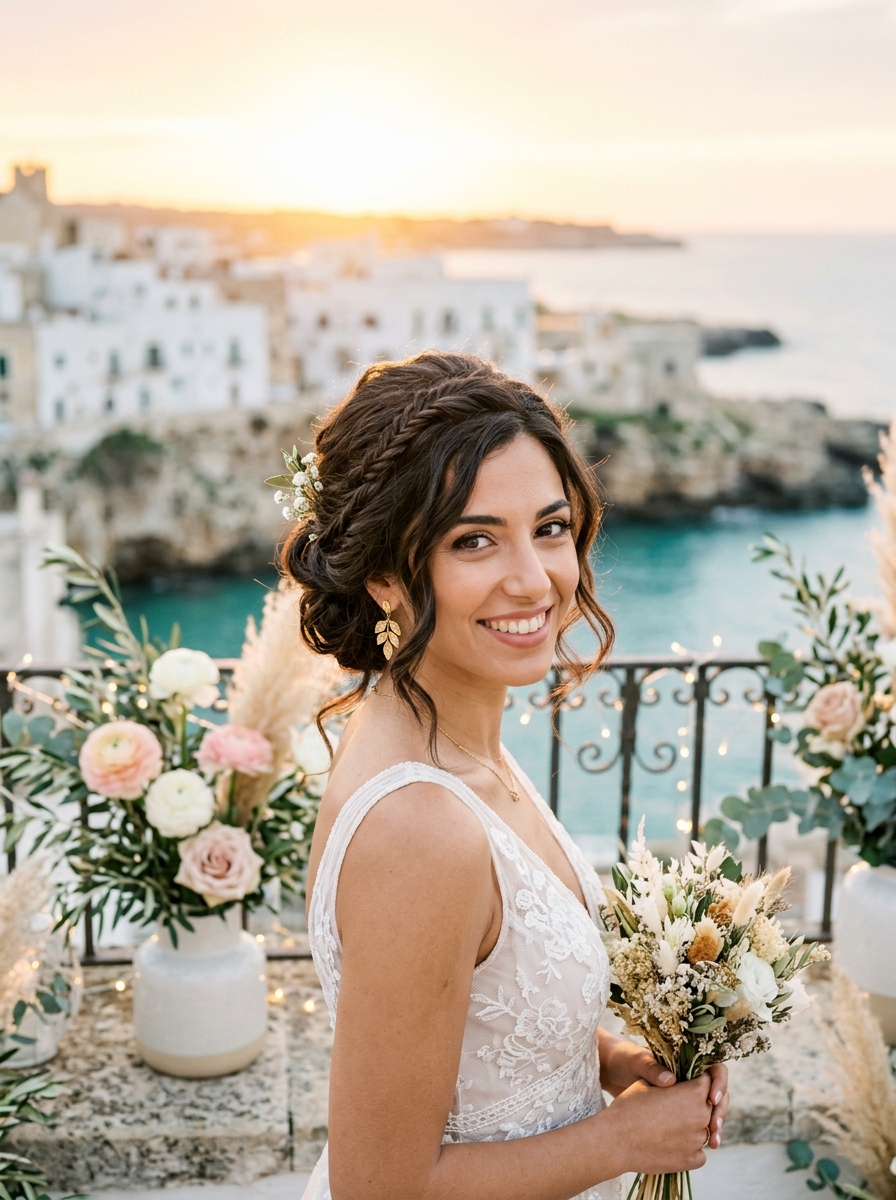Bridal Braided Bob Updo