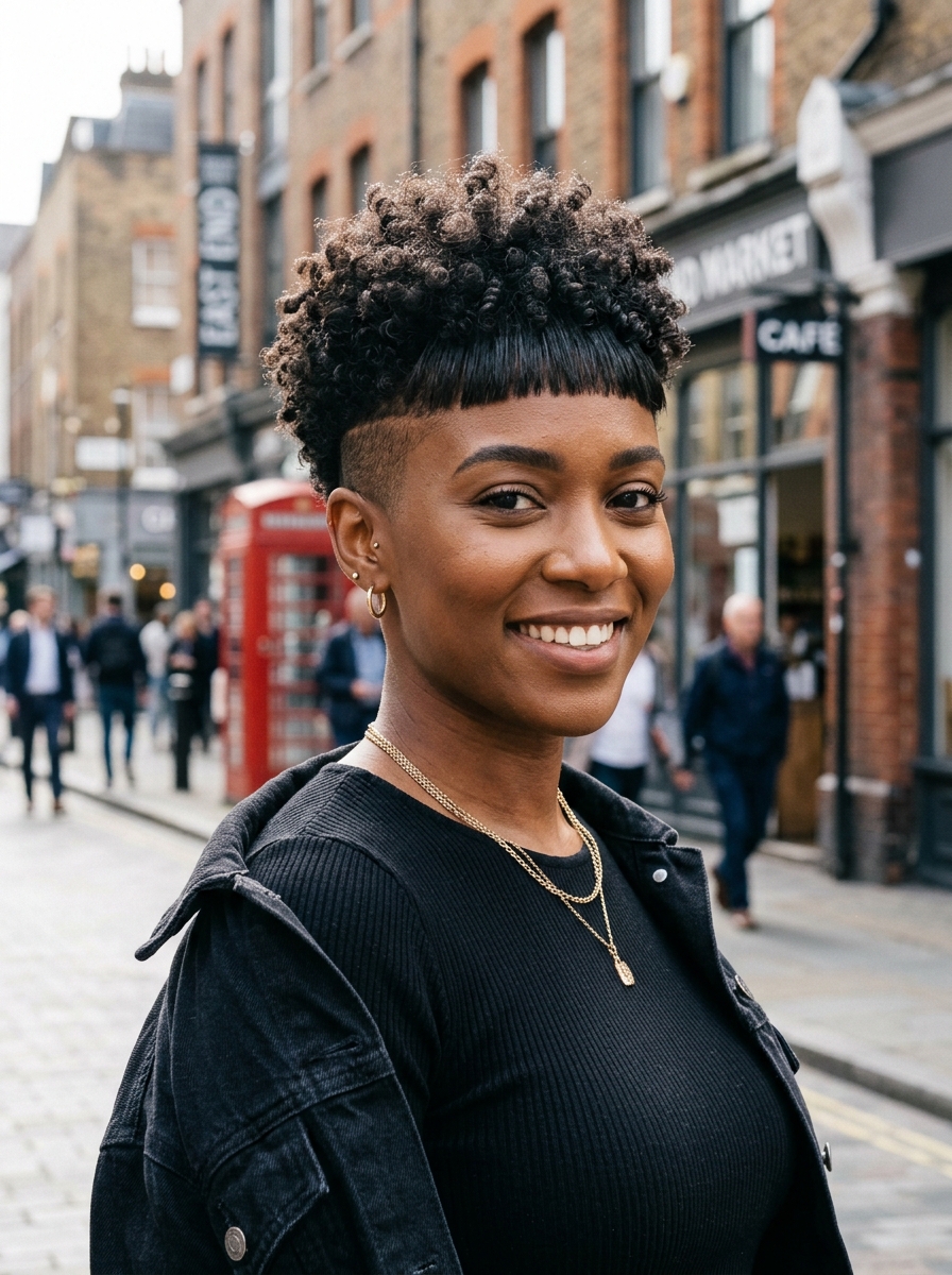 Disconnected Undercut Pixie with Blunt Micro-Fringe