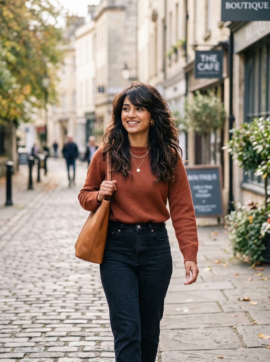 Layered French Shag with Side-Swept Fringe