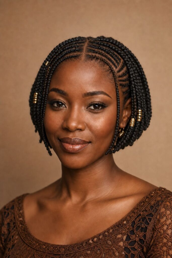 Short Fulani Braided Bob