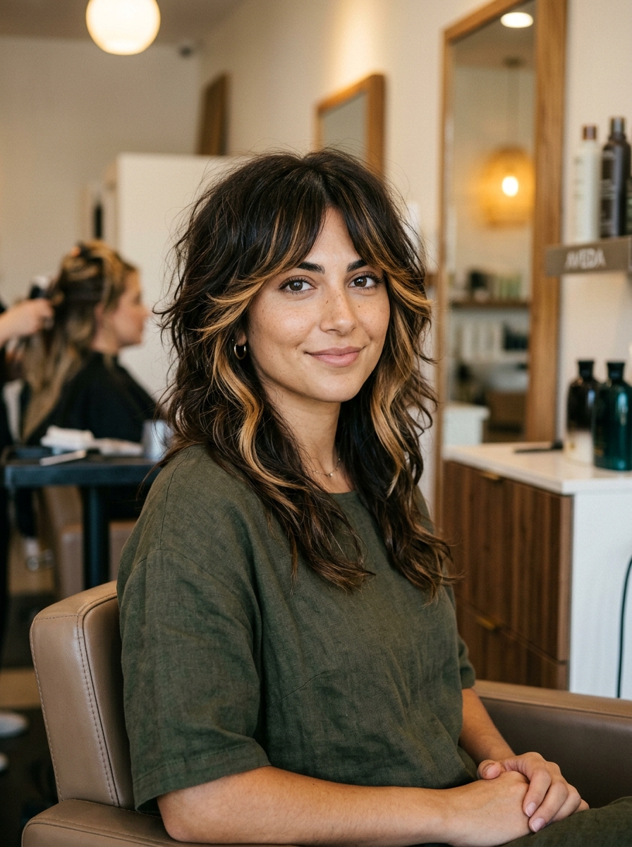 Butterscotch-Highlight Brunette Gypsy Shag
