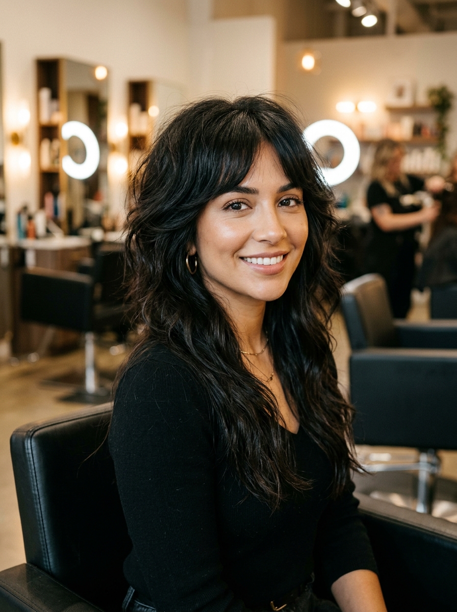 Wispy Side-Swept Fringe Gypsy Shag
