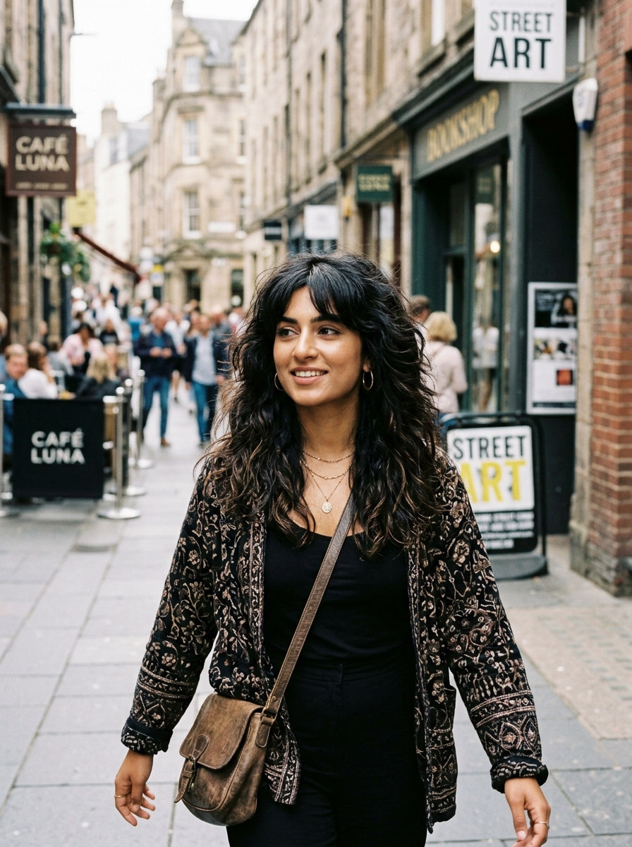 Textured Mid-Length Gypsy Shag for Coarse Hair