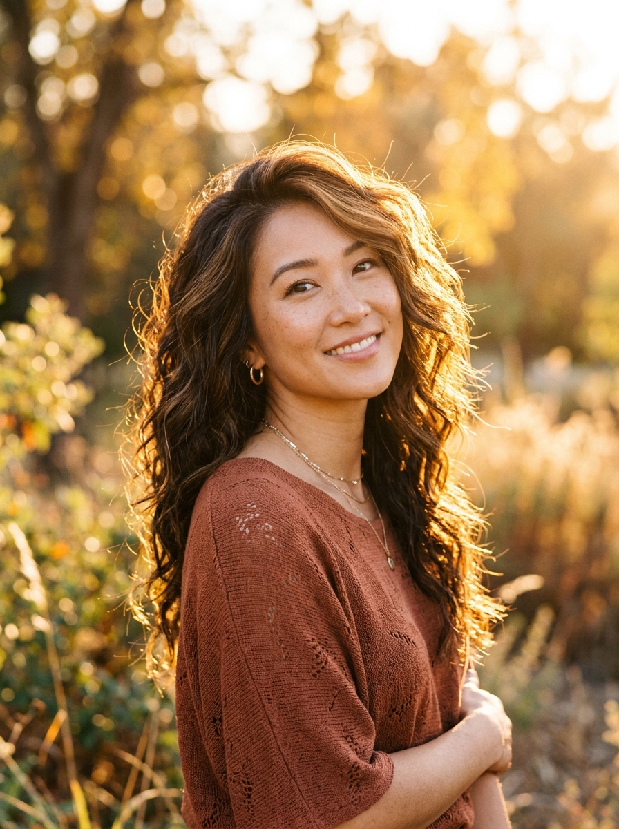 Warm Brunette Gypsy Shag with Toffee Highlights