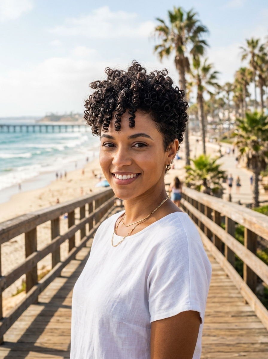 Curly Cropped Pixie