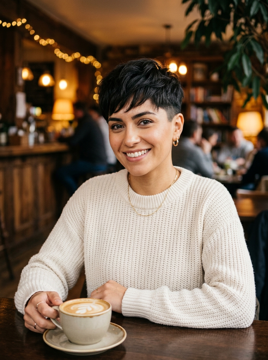 Razor-Cut Pixie for Thick Hair