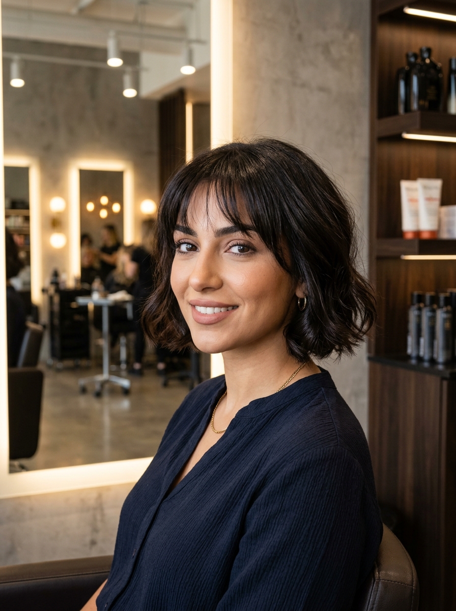Wispy Fringe Textured Bob
