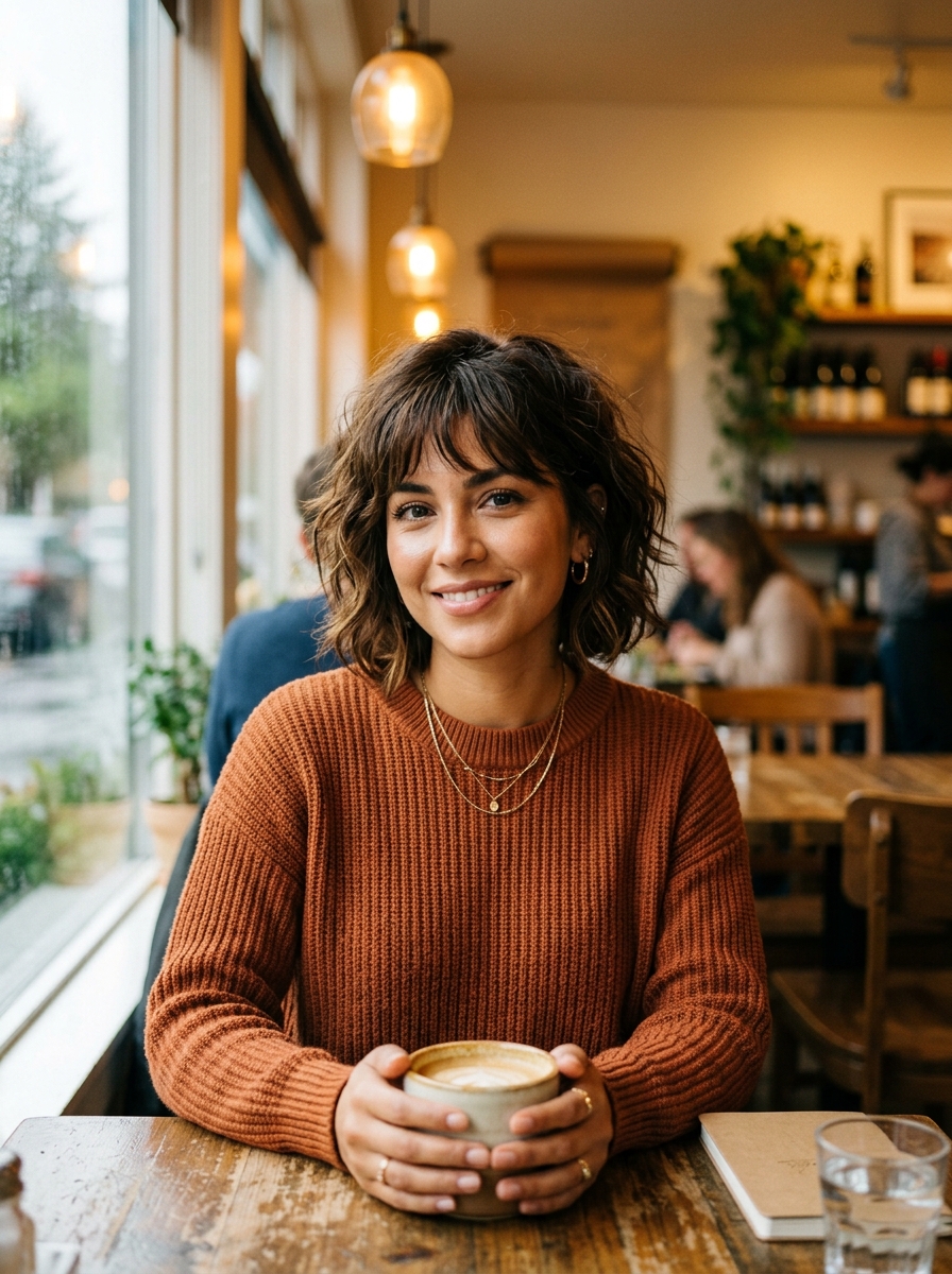 Shaggy Textured Bob with Piece-y Bangs