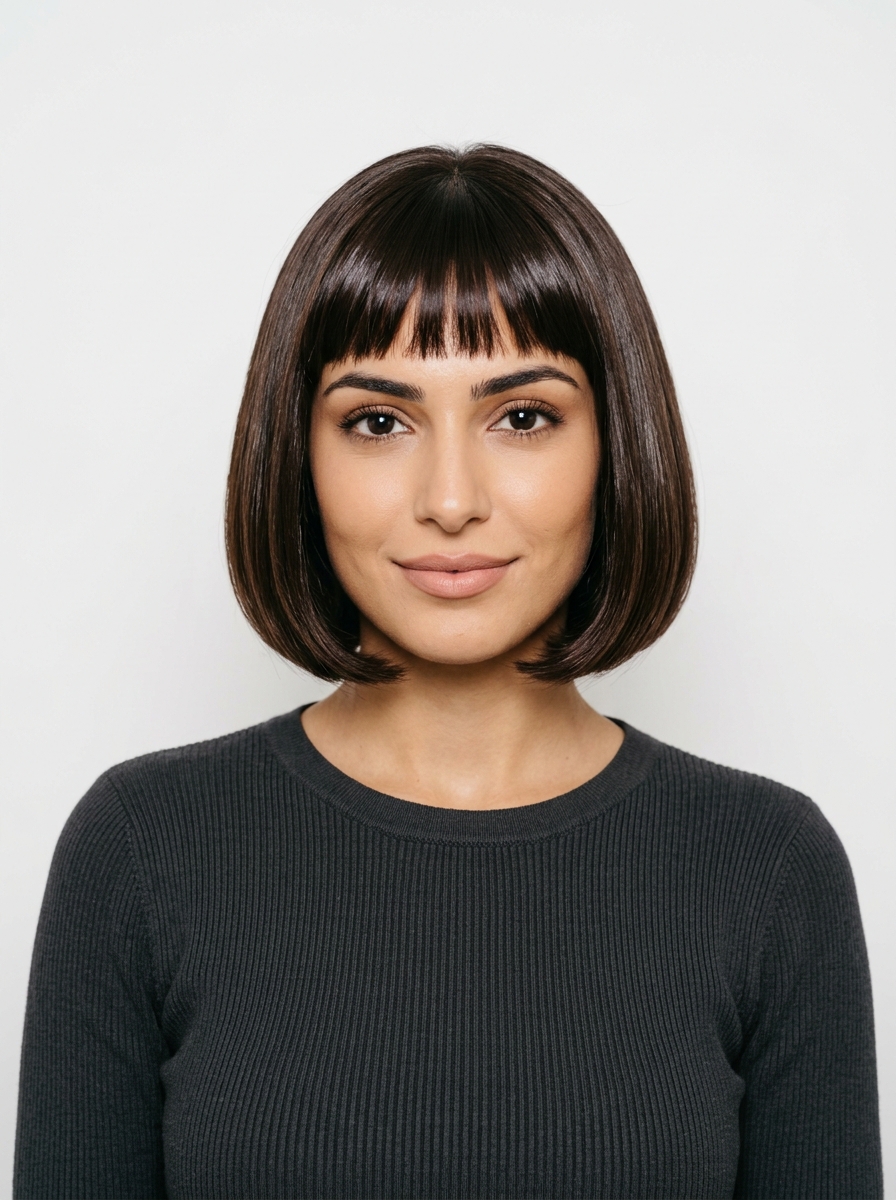 French Bob with Blunt Micro Bangs