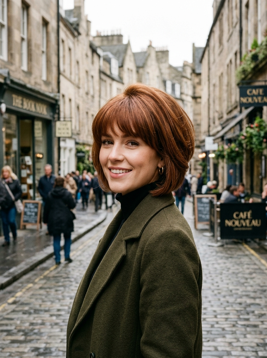 Stacked Bob with Full Rounded Fringe