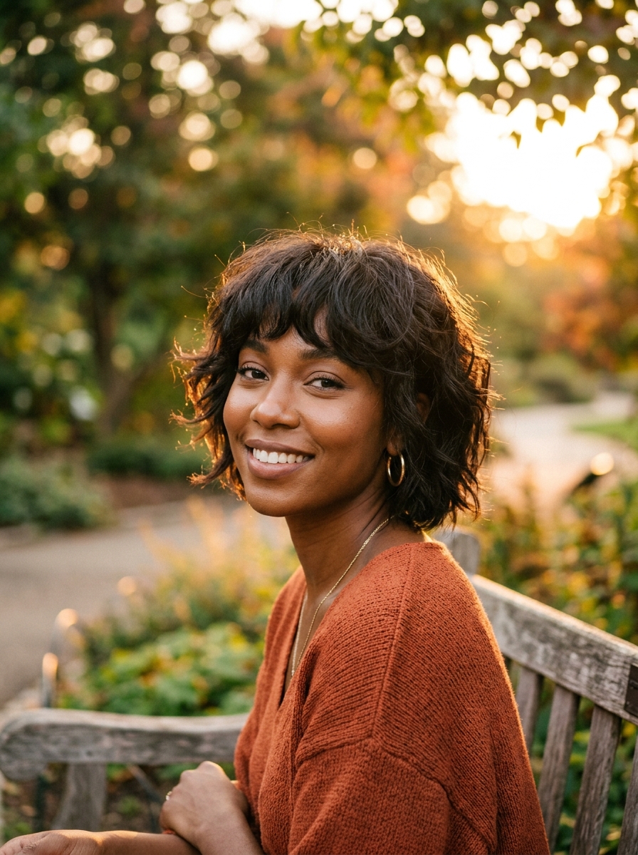 Short Shaggy Bob with Full '90s Fringe
