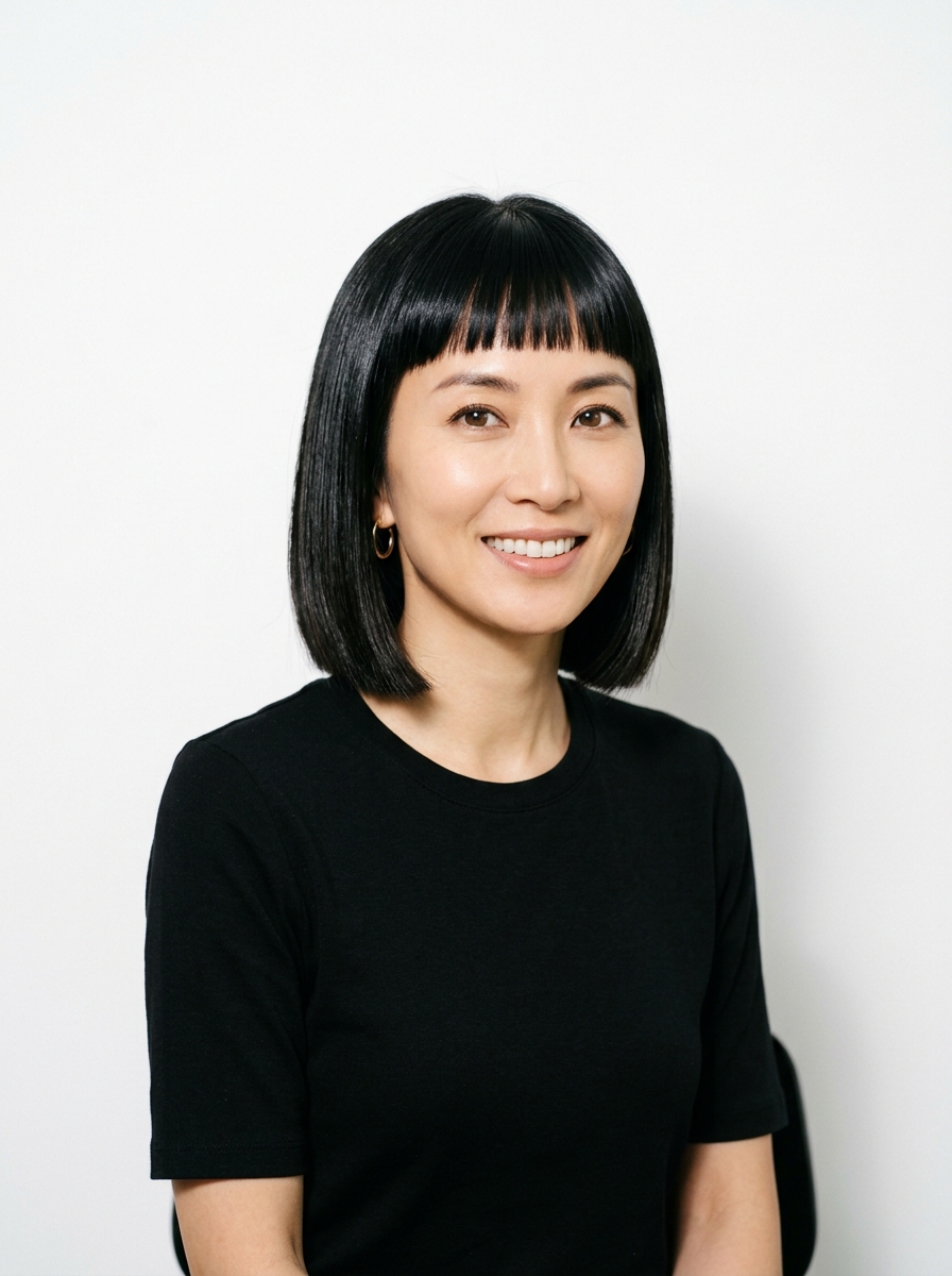 Blunt Chin-Length Bob with Micro-Bangs