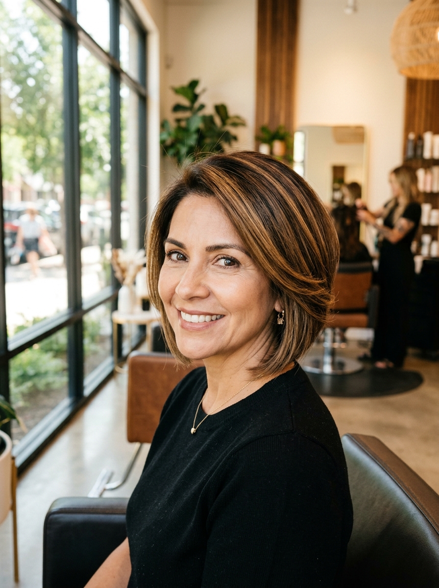 A-Line Bob with Lived-In Highlights