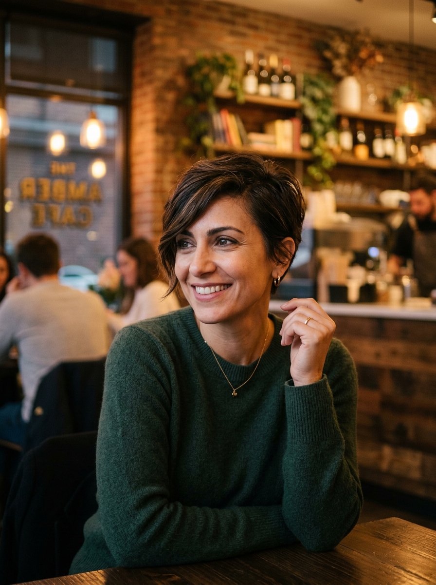 Soft Undercut Pixie with Side Fringe